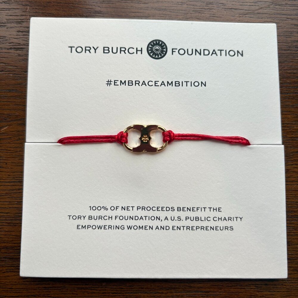 Tory Burch Foundation Red Adjustable Cord Bracelet